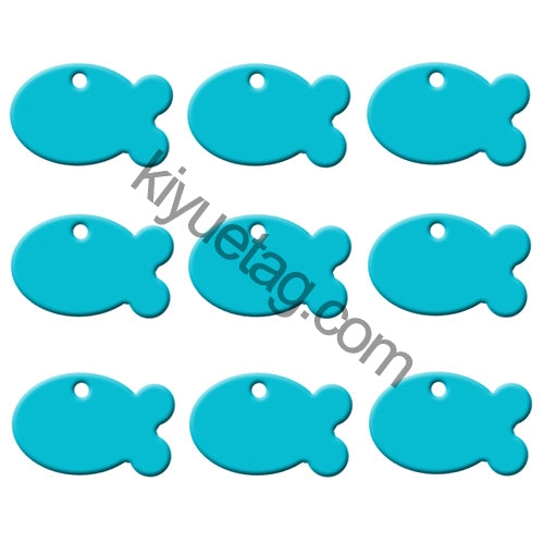 100Pcs/Set Fish Dog ID Tags Aluminum Pendant