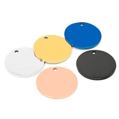 Engraved 100PCS Blank Stainless Steel Round ID Tag Pet Dog Metal Pendant Jewelry Necklace Nameplate Cat Accessoires