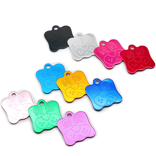 100Pcs/Set Dog Face Dog ID Tags Aluminum Pendant