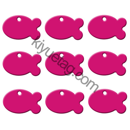 100Pcs/Set Fish Dog ID Tags Aluminum Pendant