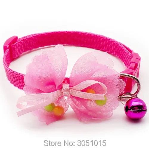 24pcs Pet Cat Collar Bow with Bell Fashion Adjustable Kitten Cat Tie Cat Neck StrapColorful Accessories Pet Supplies