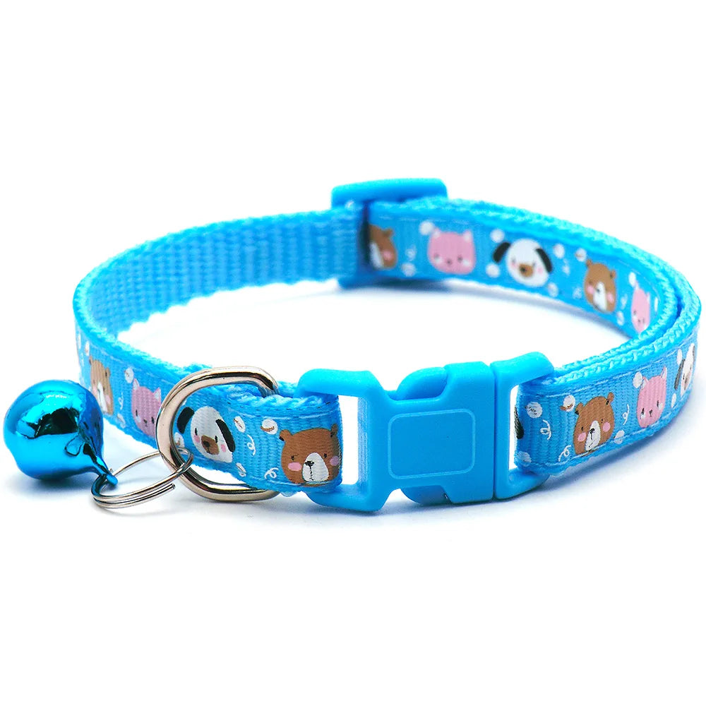 100Pcs Pet Collar Supplies Cat Dog Collar With Bell Adjustable Buckle Collar Cat Pet Supplies Cat Accessories Collar Small Dog