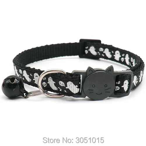 Wholesale 24PCS Fashion Print Ghost dog collar chain plate Pet cat collar festival decoration Anti-lost For Puppy Pet supplies