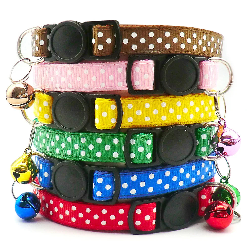 Wholesale 100pcs  Dog Collar with Bell Delicate Safety Casual Dog Cat Collar Neck Strap Camo Adjustable Pet Dog Accessories