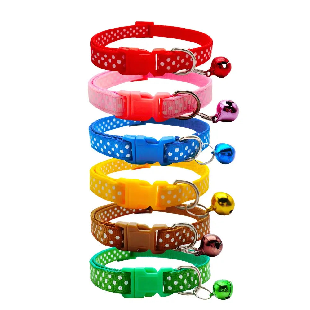 Wholesale 24Pcs Dog Collar For Small Dogs Cat Collars Adjustable Nylon Buckle Dog Collar Chain With Bell Dog Necklace Fitting