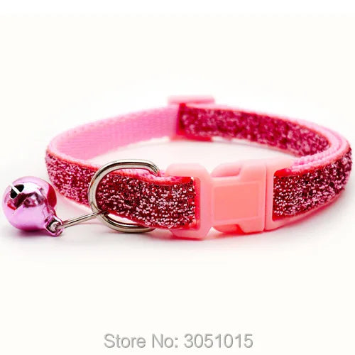 wholesale 100Pcs Adjustable Dog Collars Pet Collars With Bells Charm Necklace Collar For Little Dogs Cat Collars Pet Supplies