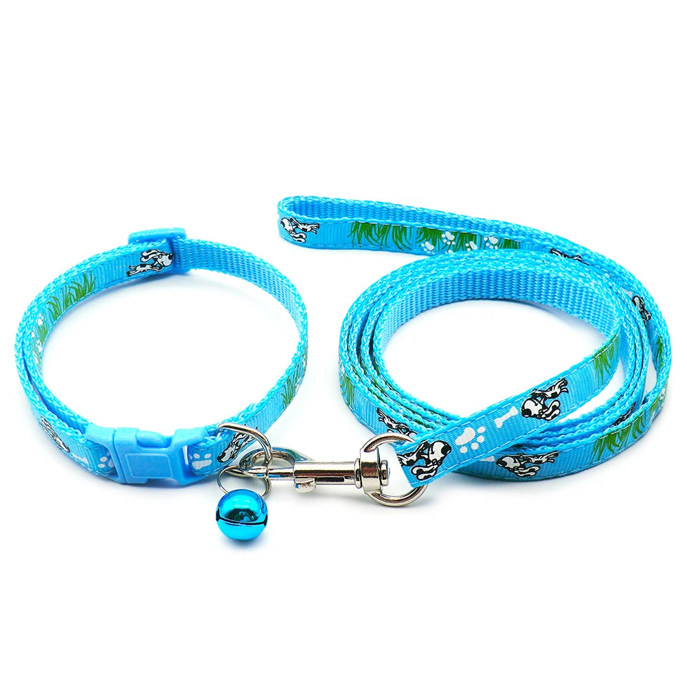 24 Sets Cat Dog Collar Collar Leash Adjustable Pet Traction Cat Color Halter Collar Cats Personalized Products Pet Walking Belt