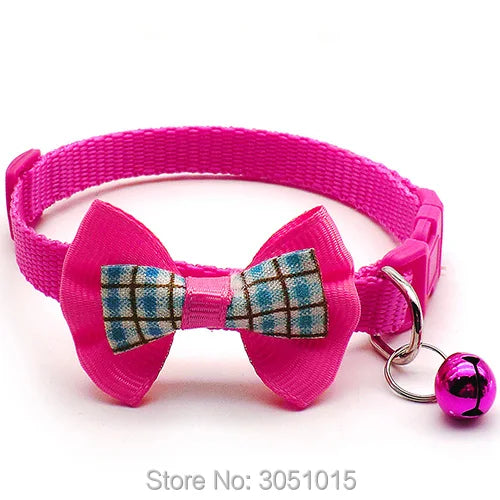 24Pc Pet Dog Collar Adjustable Buckles Adjustable Polyester Dog Collars Pet Collars With Bowknot Bells Charm Necklace Strap