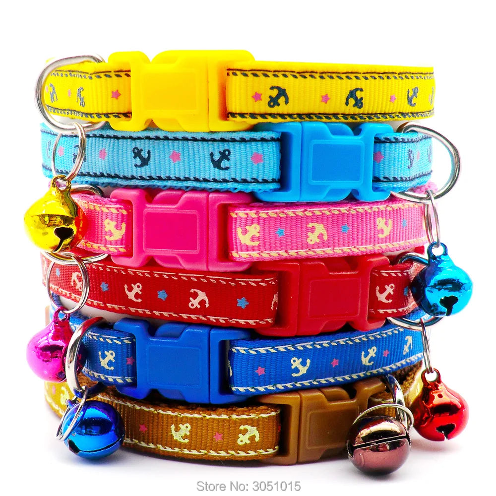 Wholesale 100PCS fashion Pet collar Anchors pet bell collar adjustable size suitable for cats pet supplies Decoration accessorie