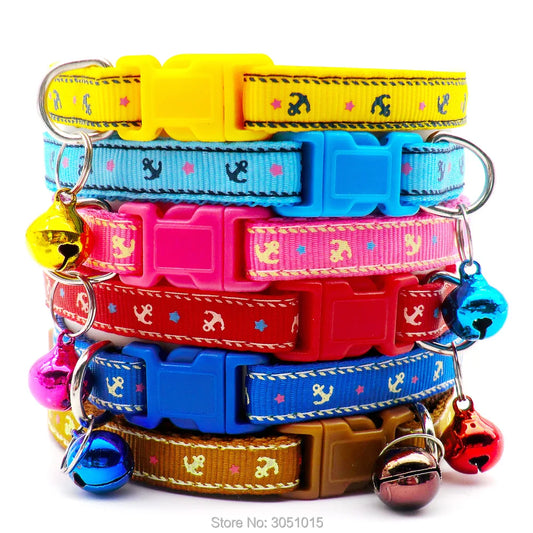 Wholesale 100PCS fashion Pet collar Anchors pet bell collar adjustable size suitable for cats pet supplies Decoration accessorie