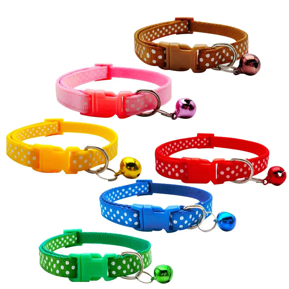 Wholesale 24Pcs Dog Collar For Small Dogs Cat Collars Adjustable Nylon Buckle Dog Collar Chain With Bell Dog Necklace Fitting