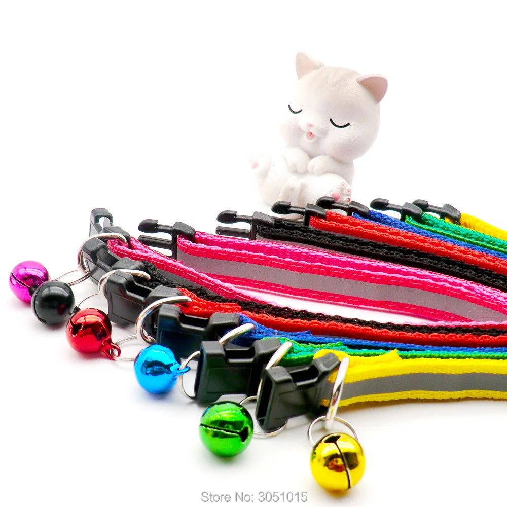 Wholesale 24Pcs Reflective Pet Supplies Dog Collar Cat Necklace Print Adjustable Collar Bell Positioning Pet Collar Dropship