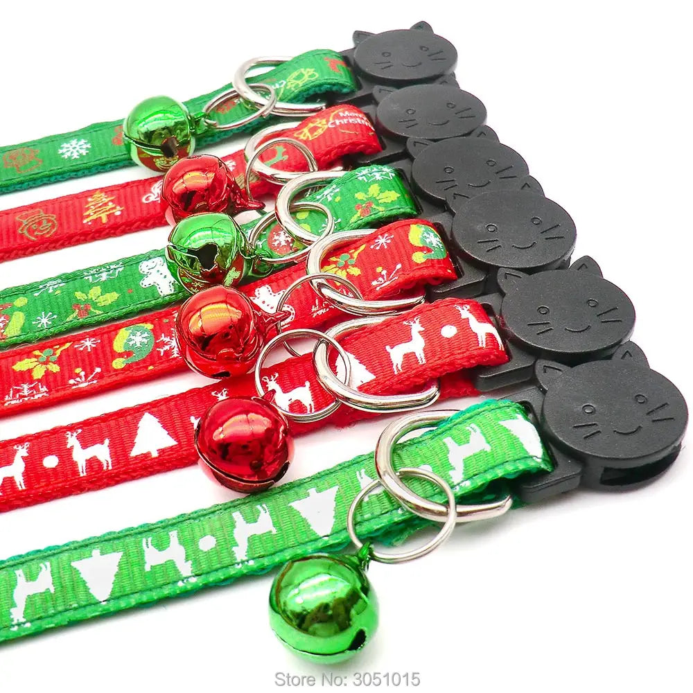 Wholesale 24Pcs safety buckle Christmas Pet Collar For Puppy Kitten Dog Collars Pet Cat Christmas Decoration