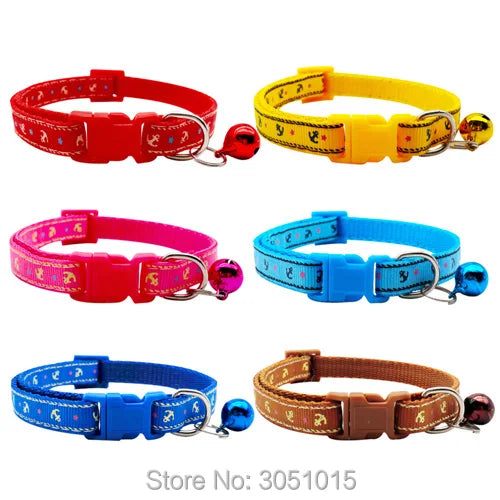 Wholesale 100PCS fashion Pet collar Anchors pet bell collar adjustable size suitable for cats pet supplies Decoration accessorie