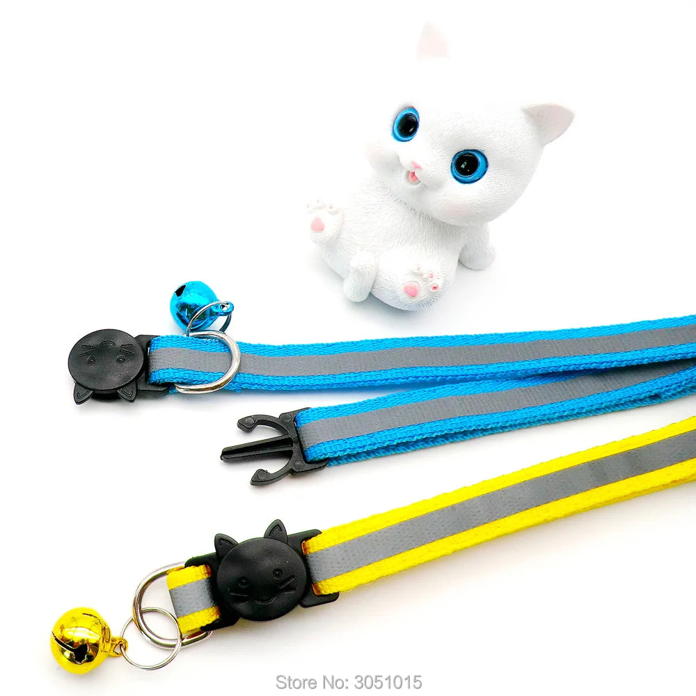 wholesale 24Pcs Puppy Dog Pet Collar with Bell Safety buckle Adjustable Kitten puppy Collar Neck Strap Pet Collar Accessories