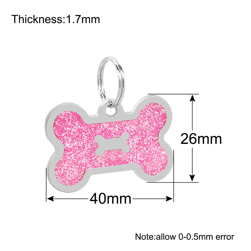 New 20 Pcs Personalized Bone Dog ID Tag Engraved Pet ID Name Puppy Dog Tag Pendant Collar Puppy Collar Dog Pendant Accessories