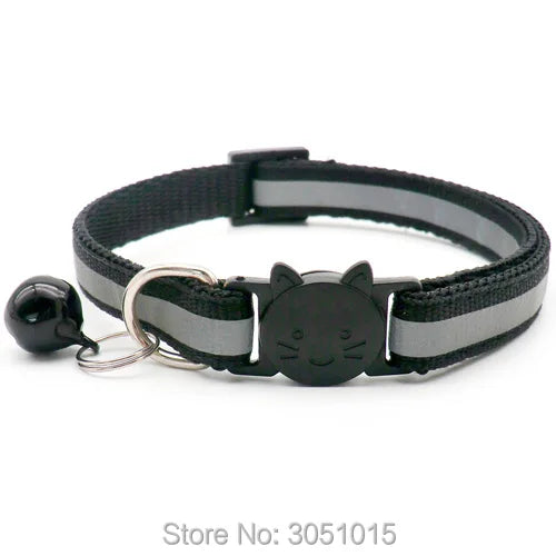 Wholesale 100Pcs Adjustable Reflective Dog Collars With Bell Buckle ID Tag Namep Easy Wear Puppy Dog Cat Collar Accessories