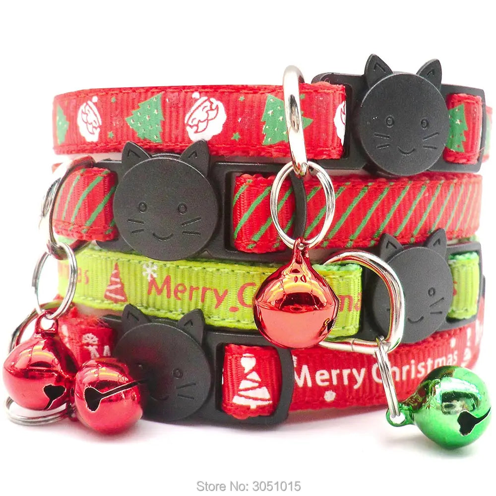 100pcs Christmas Dog Cats Collar Accessories Necklace Dog Supplies Headwear Cat Necklace Christmas Tree Adjustable Collar Id TAG