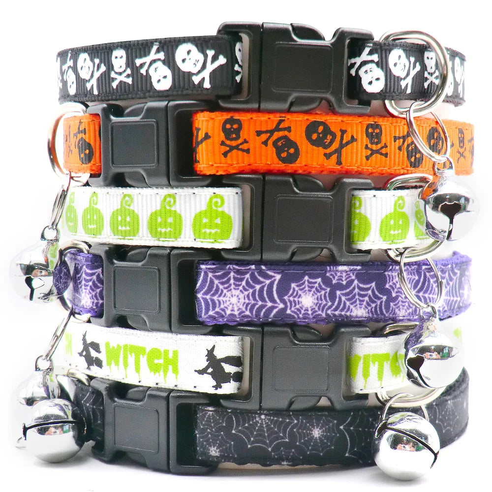 Wholesale 100PCS Halloween Pet Cat Collar Plate Decoration Festival Cats Necklace Celebrate Dog Collar Chain