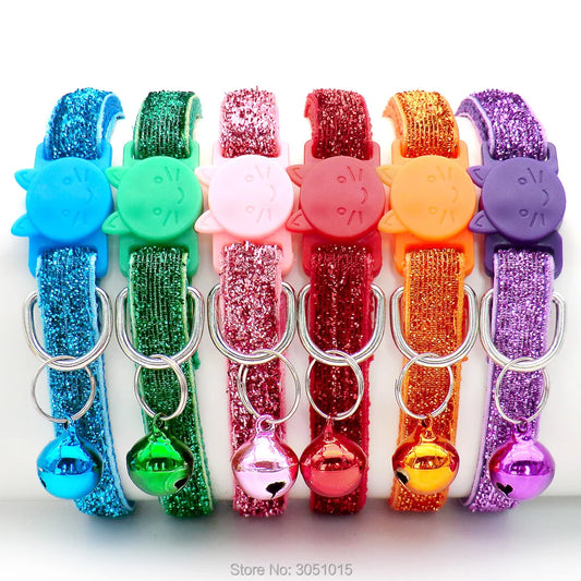 Wholesale 24 Pcs Delicate Adjustable Pet Dog Collar For Puppy Kitten Neck Strap with Bell Cat Face Button Collars For Dog