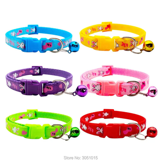 Wholesale 24Pcs Pet Shop Cat Dog Collar With Bell Adjustable Buckle Dog Collars Cat Puppy Pet Cat Dog Accessories Small Dog