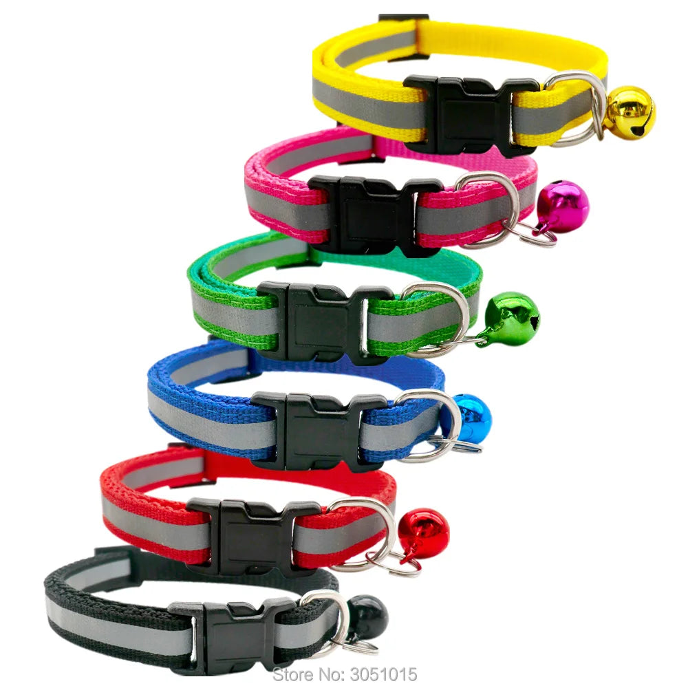 Wholesale 24PCS Safety Reflective Collar Adjustable For Dog Puppy Cat Pet Collars Dog Collar Puppy Accessories dogs collars