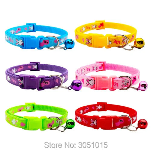 Wholesale 24Pcs Pet Shop Cat Dog Collar With Bell Adjustable Buckle Dog Collars Cat Puppy Pet Cat Dog Accessories Small Dog