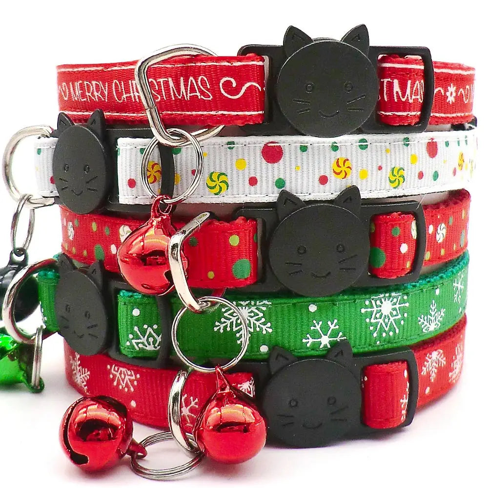 100Pcs Pet Christmas Collars Cats Dogs Knitted Animal Accessories Holiday Bow Tie Adjustable Neck Strap Grooming Festival Happy