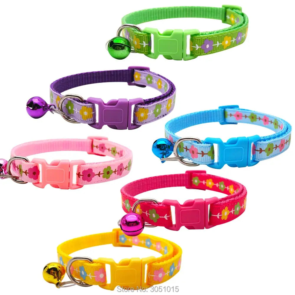 100Pcs Pet Dog Collar Adjustable Buckles Personalized Pet Supplies Accessories Follwer with Bell Dog Collar Neck Strap For Puppy