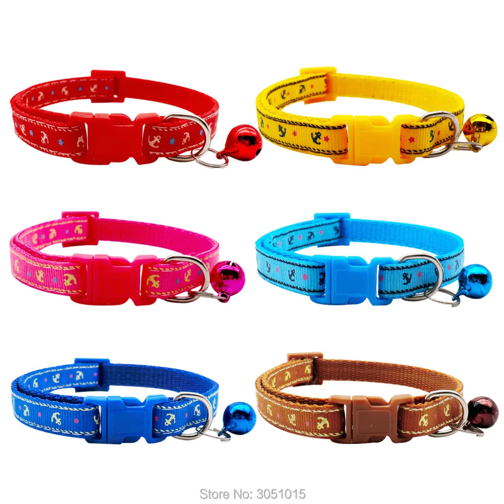 Wholesale 100PCS fashion Pet collar Anchors pet bell collar adjustable size suitable for cats pet supplies Decoration accessorie