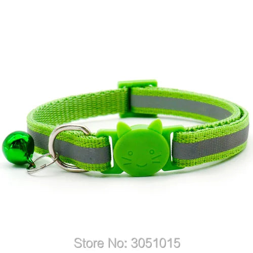 Wholesale 100Pcs Adjustable Reflective Dog Collars With Bell Buckle ID Tag Namep Easy Wear Puppy Dog Cat Collar Accessories