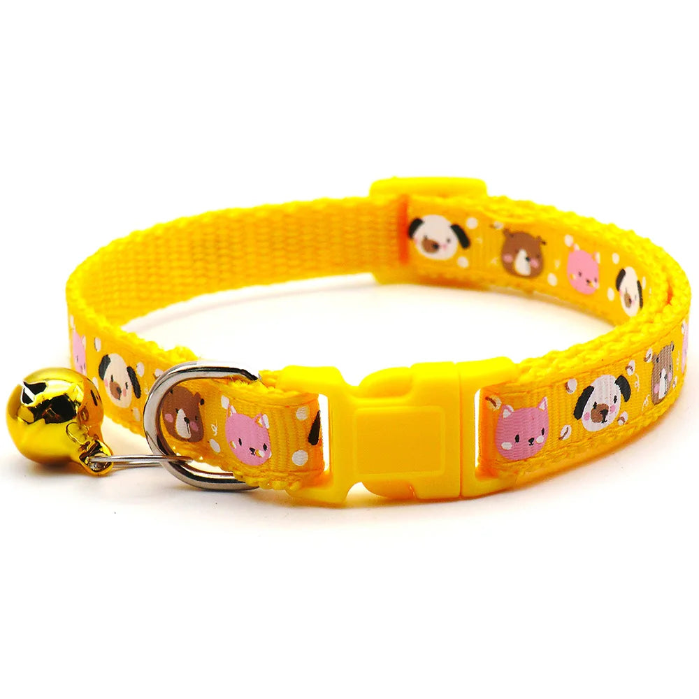 100Pcs Pet Collar Supplies Cat Dog Collar With Bell Adjustable Buckle Collar Cat Pet Supplies Cat Accessories Collar Small Dog