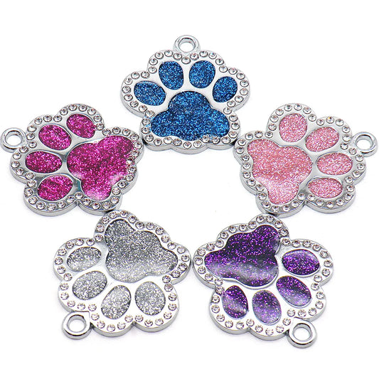 Wholesale 20Pcs Custom Dog ID Tag Personalized Engraved Pet Puppy Cat ID Collar Tags Paw Pet Accessories For Dogs Cat Petshop