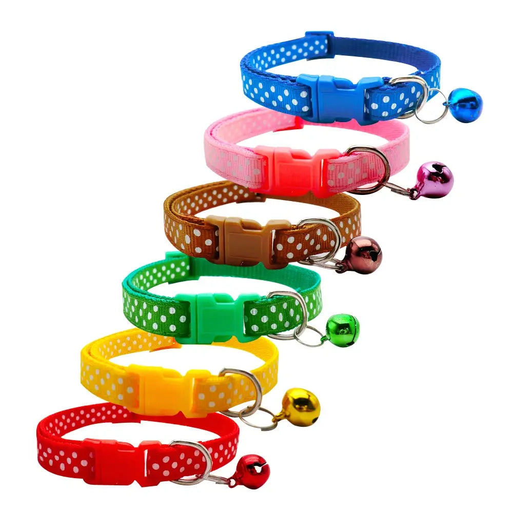 Wholesale 24Pcs Dog Collar For Small Dogs Cat Collars Adjustable Nylon Buckle Dog Collar Chain With Bell Dog Necklace Fitting