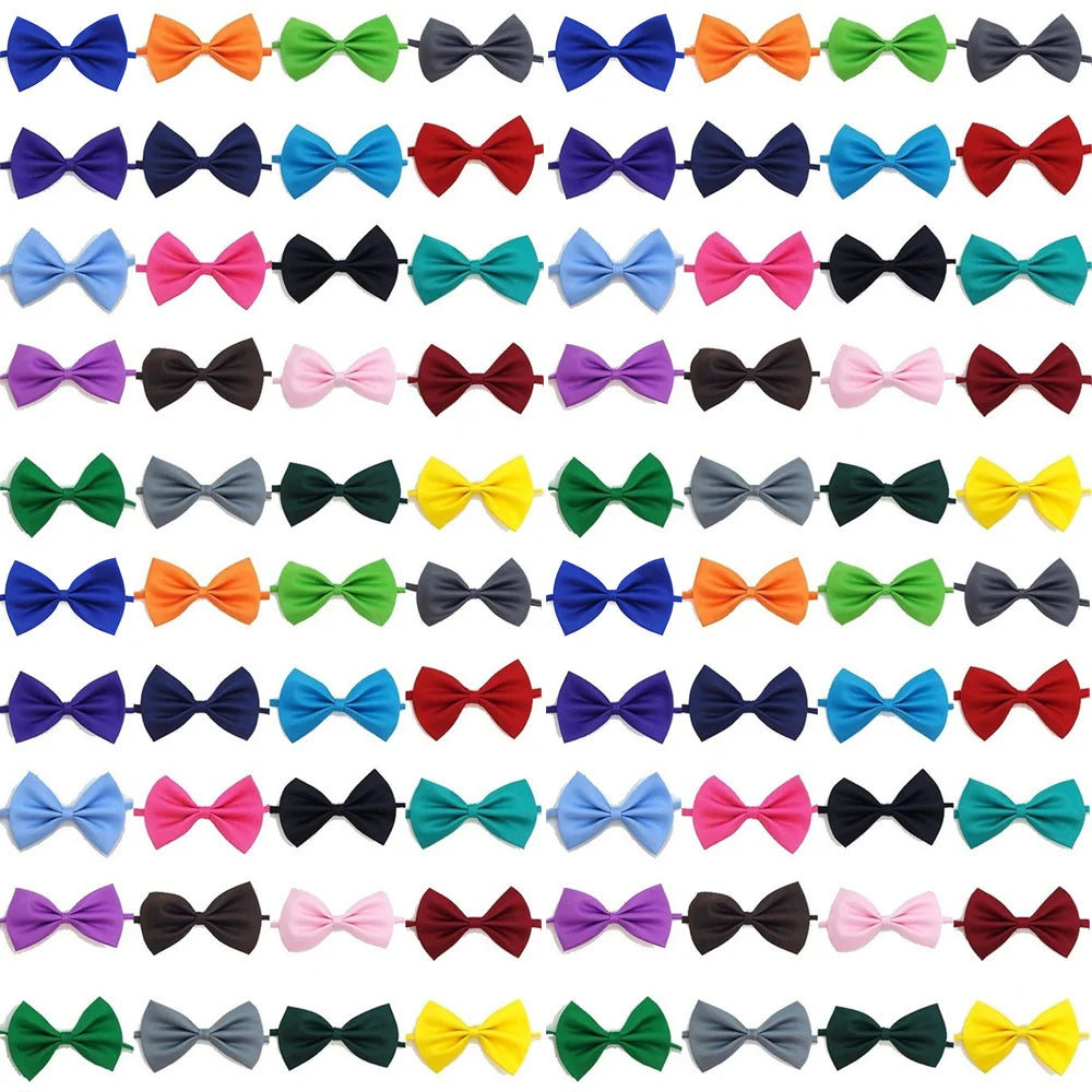 Wholesale 50 / 100Pcs Adjustable Dog Cat Bow Tie Neck Tie Pet Dog Bow Tie Puppy Bows Collar For Kitten Collar Pet Accessories