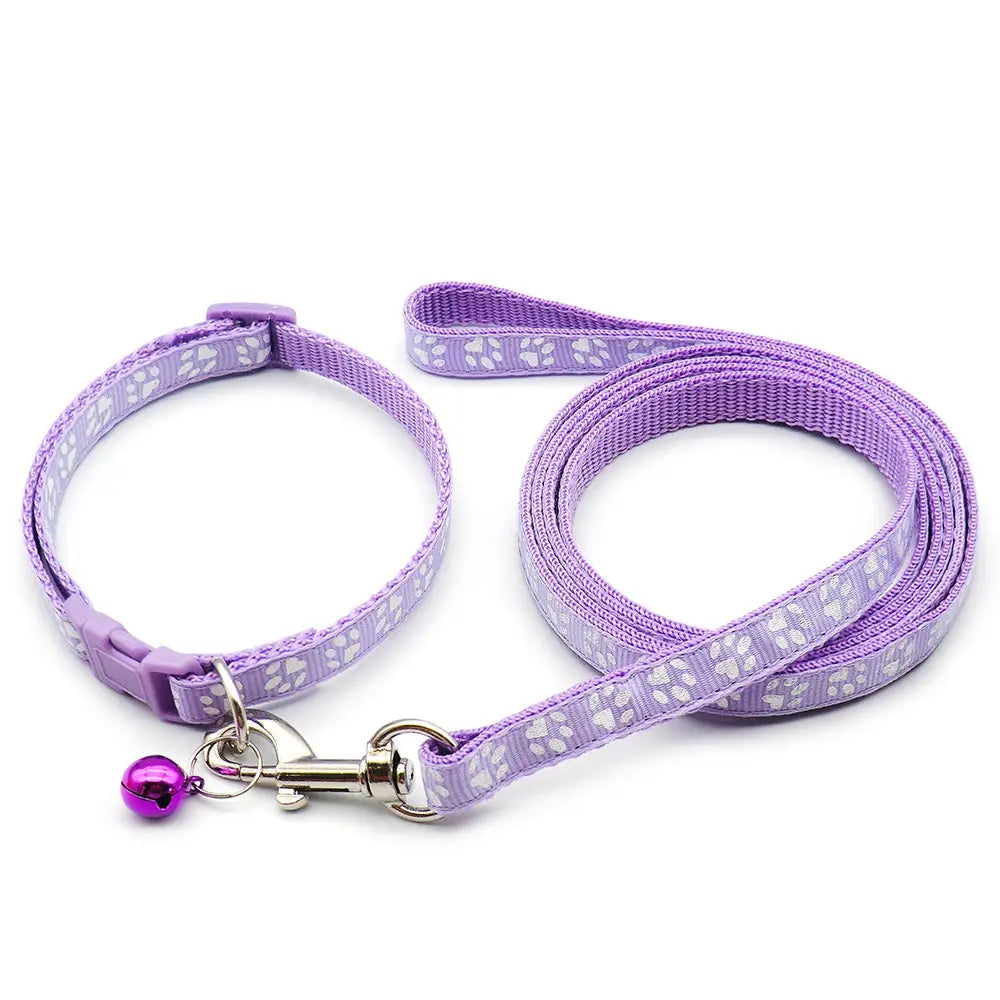 24Sets Lovely 120cm Paw Dog colloar Leash High Quality Long Pet Walking Lead Rope Dog Daily Walking Leash Supply Pet Supplies