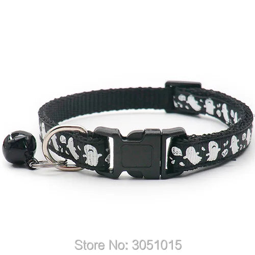 Wholesale 24PCS Fashion Print Ghost dog collar chain plate Pet cat collar festival decoration Anti-lost For Puppy Pet supplies