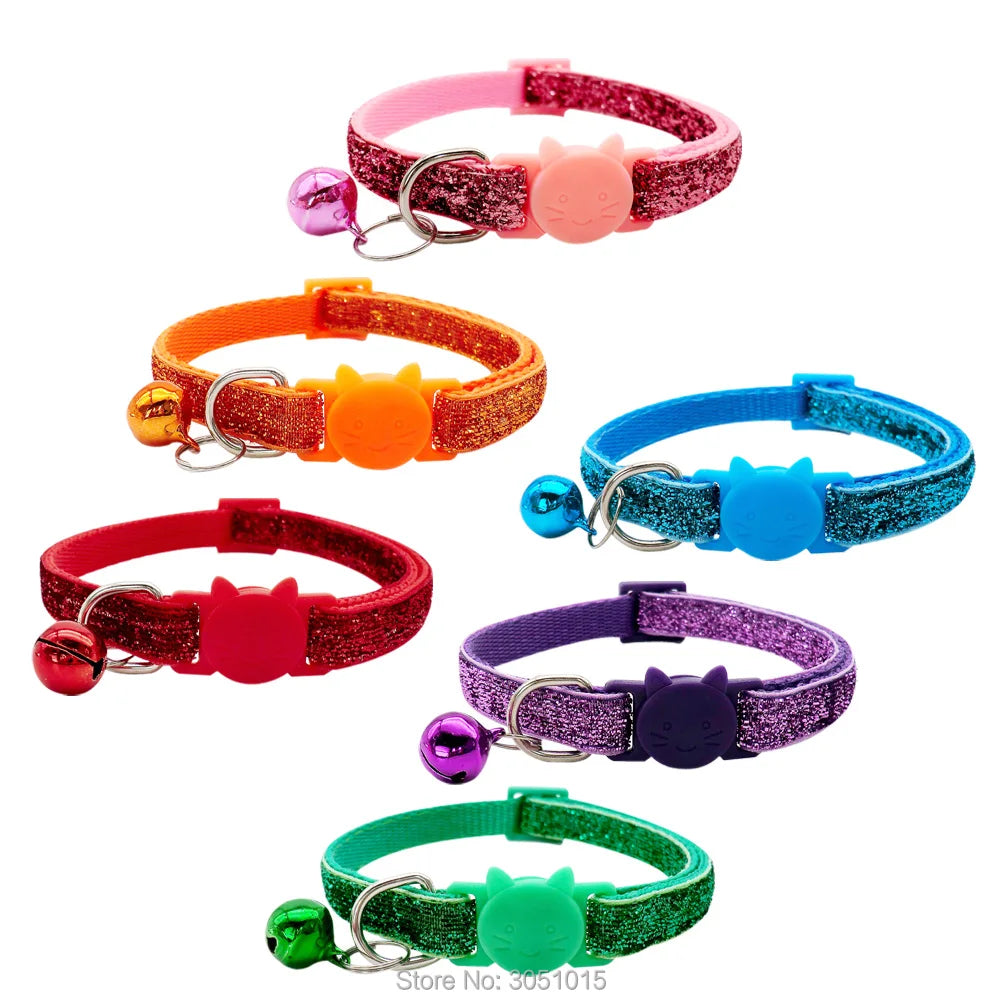 Wholesale 24 Pcs Delicate Adjustable Pet Dog Collar For Puppy Kitten Neck Strap with Bell Cat Face Button Collars For Dog