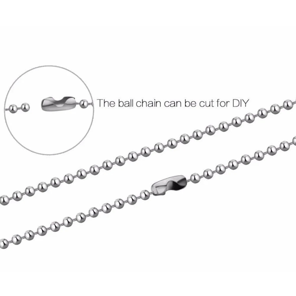 100pcs Round Ball Bead Chain 10cm Length Bulk Keyring Pet Dog Tag Connector Pendant Jewelry Making Accessorise