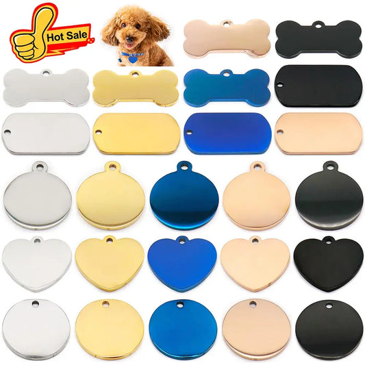 Wholesale 100Pcs Personalized Collar Pet ID Tag Engraved Pet ID Name for Cat Puppy Dog Tag Pendant Keyring Bone Pet Accessories