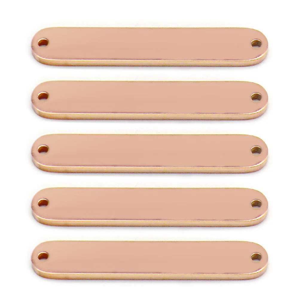 Wholesale 100Pcs Pet Id Tag Mirror Polish Stainless Steel Rectangle Personalised Stamping Blank Bar Charm Anti-lost For DIY NAME