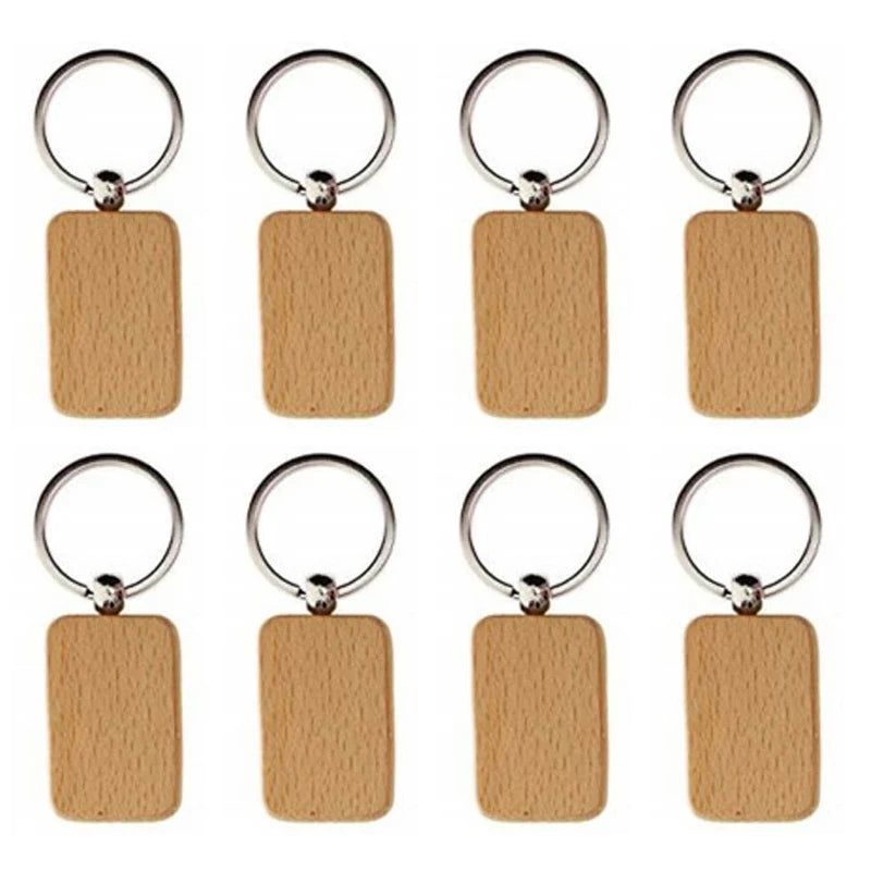 Wholesale 100pcs Wood Key Chain Blank Tags Personalized Dog ID Tags Keychains Customized Tag Custom Engraved Logo Name ID Tag