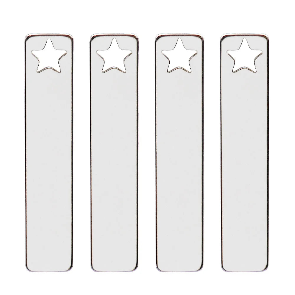 100Pcs Pet Dog Stainless Steel Rectangle Metal Blank Tag Memorial Pendant Necklace Jewelry Makings