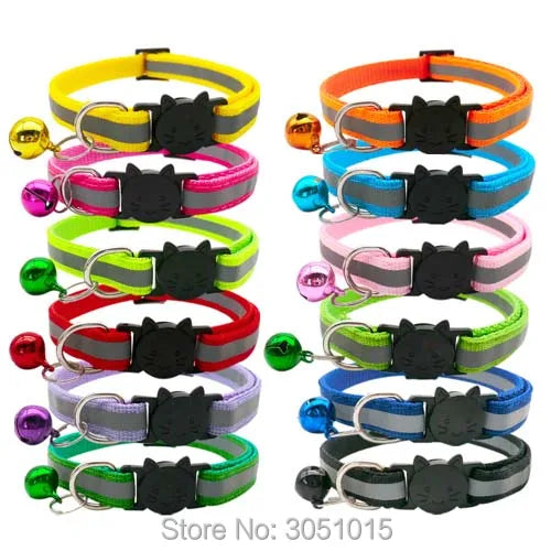 wholesale 24Pcs Puppy Dog Pet Collar with Bell Safety buckle Adjustable Kitten puppy Collar Neck Strap Pet Collar Accessories