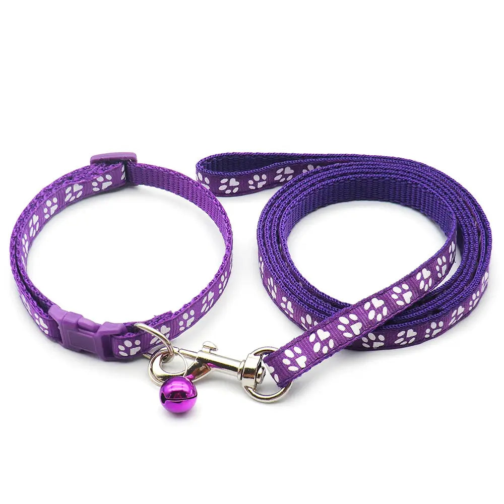 24Sets Lovely 120cm Paw Dog colloar Leash High Quality Long Pet Walking Lead Rope Dog Daily Walking Leash Supply Pet Supplies