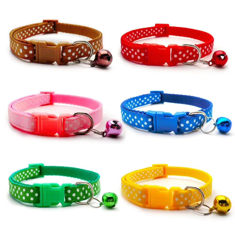 Wholesale 24Pcs Dog Collar For Small Dogs Cat Collars Adjustable Nylon Buckle Dog Collar Chain With Bell Dog Necklace Fitting