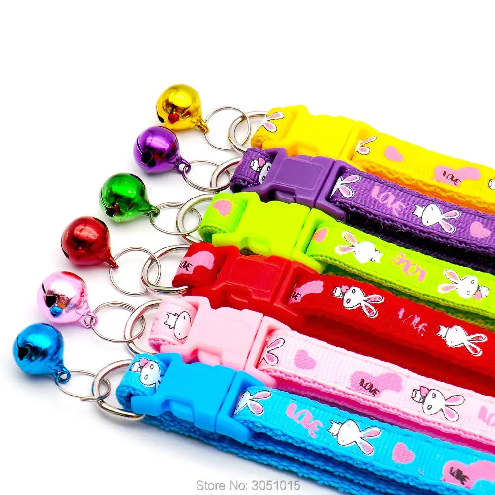 Wholesale 24Pcs Pet Shop Cat Dog Collar With Bell Adjustable Buckle Dog Collars Cat Puppy Pet Cat Dog Accessories Small Dog