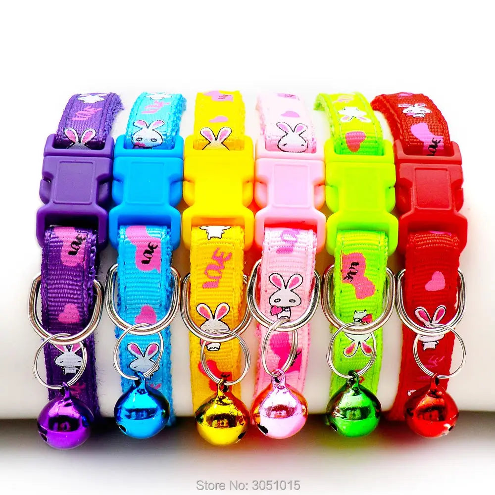 Wholesale 24Pcs Pet Shop Cat Dog Collar With Bell Adjustable Buckle Dog Collars Cat Puppy Pet Cat Dog Accessories Small Dog