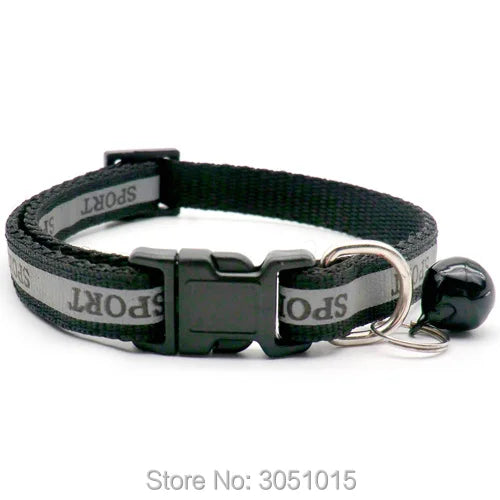 Wholesale 100 Pcs Sport Adjustable Reflective Collar With Bell Buckle Collars For Cat Puppy Pet Supplies Cat Dog Accessories