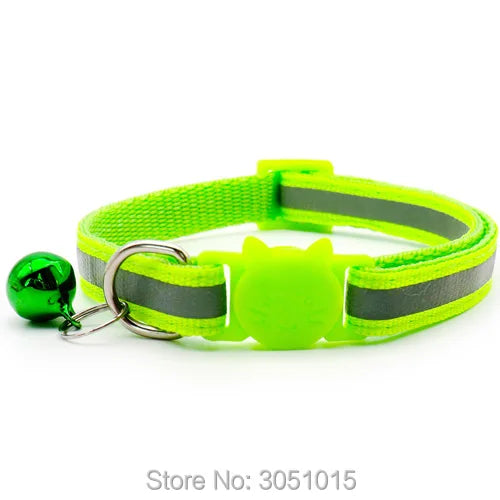 Wholesale 100Pcs Adjustable Reflective Dog Collars With Bell Buckle ID Tag Namep Easy Wear Puppy Dog Cat Collar Accessories